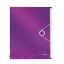 Leitz WOW raccoglitore a linguette PP 12 linguette, A4, polipropilene (PP), metallizzato, viola, 200 fogli, 265 mm, 17 mm