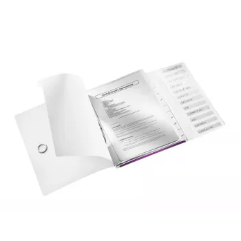 Leitz WOW raccoglitore a linguette PP 12 linguette, A4, polipropilene (PP), metallizzato, viola, 200 fogli, 265 mm, 17 mm