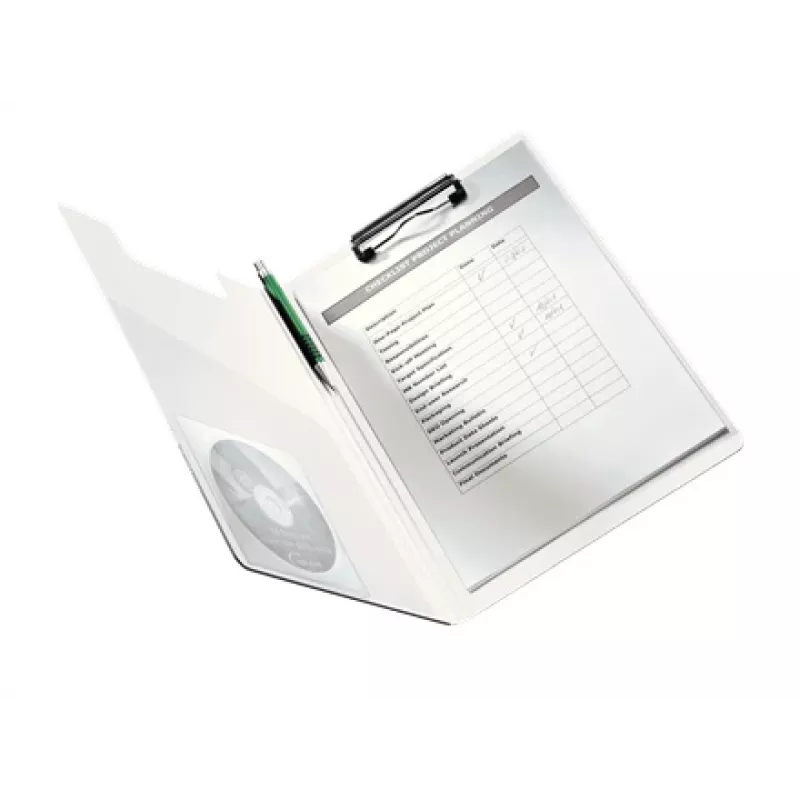 Leitz WOW cartella con clip e copertina, A4, polyfoam, rosa, 75 fogli, 1 tasca, 230 mm