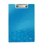 Leitz WOW cartella con clip e copertina, A4, polyfoam, blu, 75 fogli, 1 tasca, 230 mm
