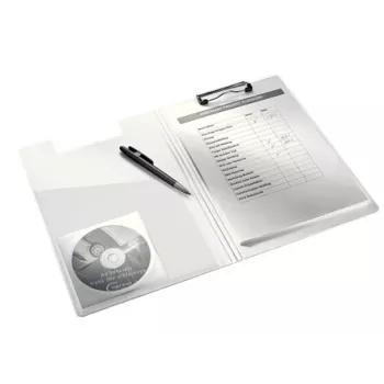 Leitz WOW cartella con clip e copertina, A4, polyfoam, blu, 75 fogli, 1 tasca, 230 mm