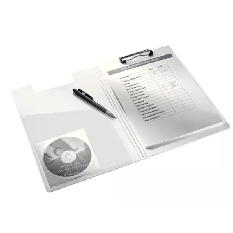 Leitz WOW cartella con clip e copertina, A4, polyfoam, blu, 75 fogli, 1 tasca, 230 mm