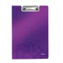 Leitz WOW cartella con clip e copertina, A4, polyfoam, viola, 75 fogli, 1 tasca, 230 mm
