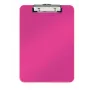 Leitz WOW cartella con clip senza copertina anteriore, A4, plastica, rosa, 80 fogli, 228 mm, 320 mm