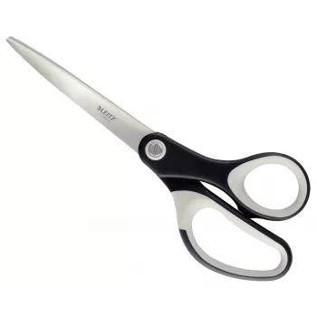 Leitz Titanium forbici di qualità 205 mm, adulti, taglio dritto, singolo, nero, bianco, acciaio inox, forbici da ufficio