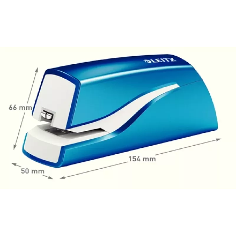 Leitz NeXXt cucitrice a batteria WOW 5566, 10 fogli, 1 cm, plastica, blu, bianco, batteria, 50 mm
