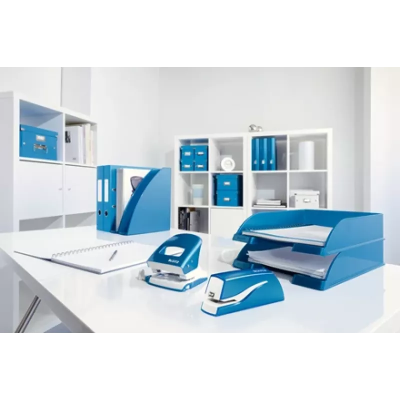 Leitz NeXXt cucitrice a batteria WOW 5566, 10 fogli, 1 cm, plastica, blu, bianco, batteria, 50 mm