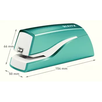 Leitz NeXXt cucitrice a batteria WOW 5566, 10 fogli, 1 cm, plastica, blu, bianco, batteria, 50 mm