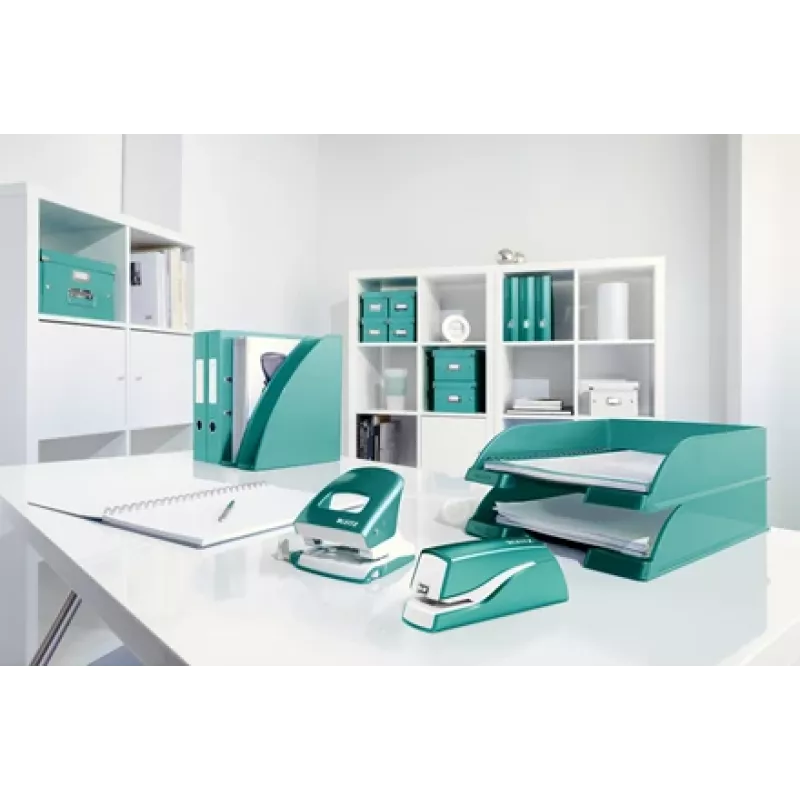 Leitz NeXXt cucitrice a batteria WOW 5566, 10 fogli, 1 cm, plastica, blu, bianco, batteria, 50 mm