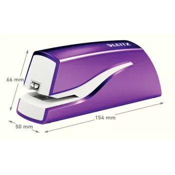 Leitz NeXXt cucitrice a batteria WOW 5566, 10 fogli, 1 cm, plastica, viola, bianco, batteria, 50 mm