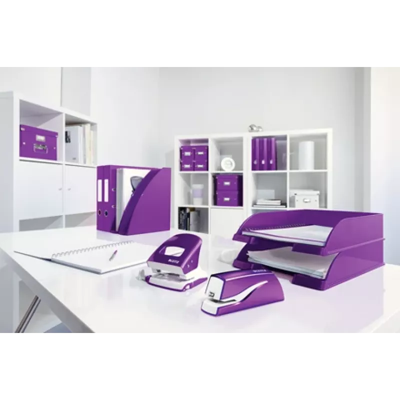 Leitz NeXXt cucitrice a batteria WOW 5566, 10 fogli, 1 cm, plastica, viola, bianco, batteria, 50 mm