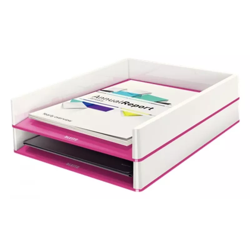 Leitz vaschetta portadocumenti WOW Dual Colour, plastica, metallizzato, rosa, A4, 267 mm, 336 mm, 49 mm