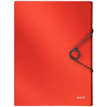 Leitz cartella box Solid PP 30 mm, cartella a lembi, A4, polipropilene (PP), rosso, 250 fogli, 80 g/m²