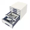 Leitz Drawer Cabinet WOW Cube 5 cassetti, 5 cassetti, plastica, bianco, 1 pz., 270 mm, 287 mm