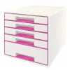 Leitz cassettiera WOW Cube 5 cassetti, 5 cassetti, plastica, rosa, bianco, 1 pz., 270 mm, 287 mm