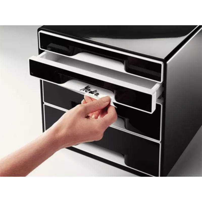 Leitz Desk Cube 4 cassetti, 4 cassetti, plastica, nero, 1 pz., 270 mm, 287 mm