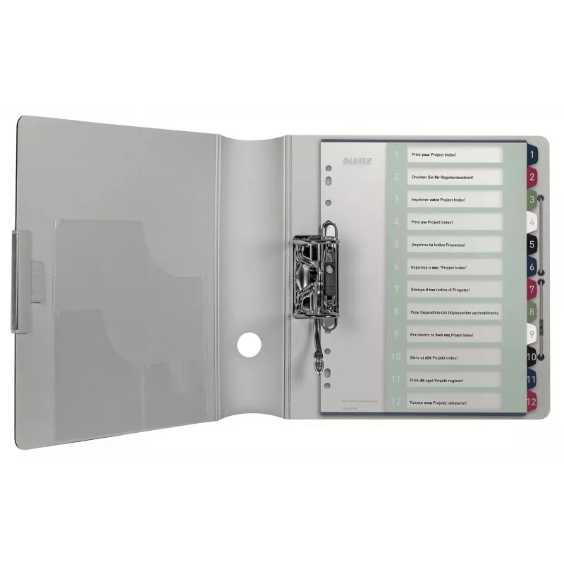 Leitz Index PC Printable 1-12 Style PP A4+, indice numerico, polipropilene (PP), multicolore, verticale, A4 Maxi, 245 mm