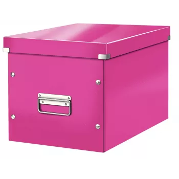 Leitz Box Click & Store WOW Cube Large scatola contenitore, fucsia, cartone, 320 mm, 360 mm, 310 mm