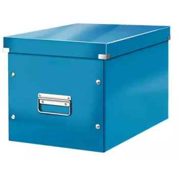 Leitz Box Click & Store WOW Cube scatola contenitore grande, scatola contenitore, blu, rettangolare, cartone, monocromatico, interni