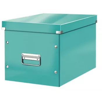Leitz Box Click & Store WOW Cube scatola contenitore grande, scatola contenitore, turchese, rettangolare, cartone, monocromatico, interni