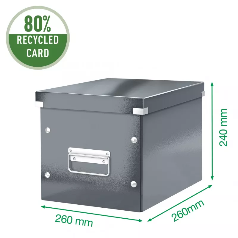 Leitz scatola contenitore Click & Store WOW Cube Medium, turchese, cartone, 260 mm, 260 mm, 240 mm