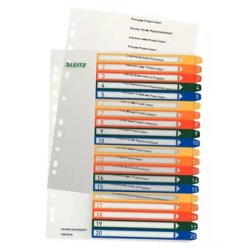 Leitz 12960000 indice a linguette numerico polipropilene (PP) multicolore