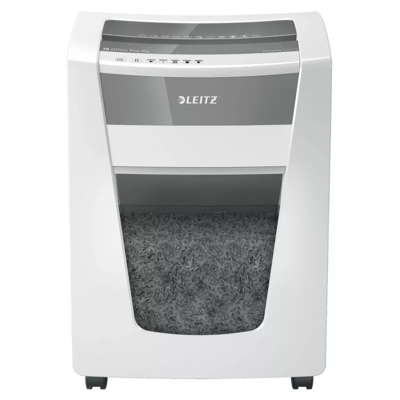 Leitz IQ Office Pro Distruggidocumenti P4, taglio a croce, 23 cm, 4 x 40 mm, 30 l, 275 fogli, 55 dB