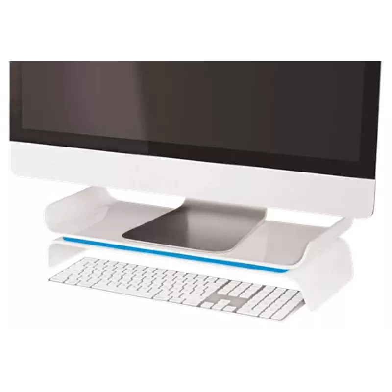Leitz Supporto monitor regolabile Ergo WOW, 68,6 cm (27 inch), regolazione in altezza, blu, bianco