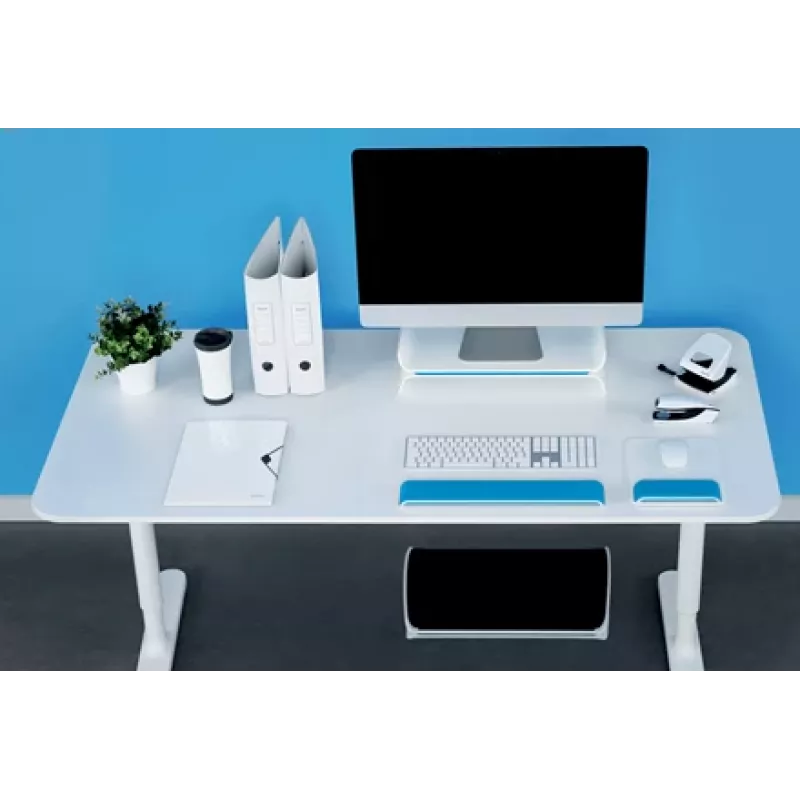 Leitz Supporto monitor regolabile Ergo WOW, 68,6 cm (27 inch), regolazione in altezza, blu, bianco