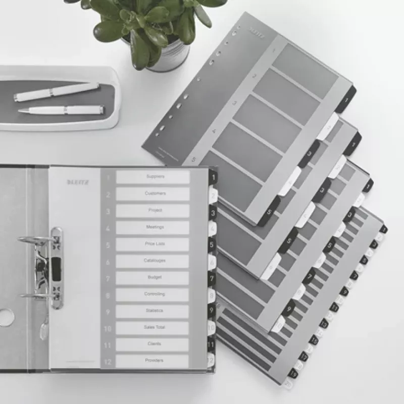 Leitz Indici Printable PP A4+ 1-10 WOW bianco/nero
