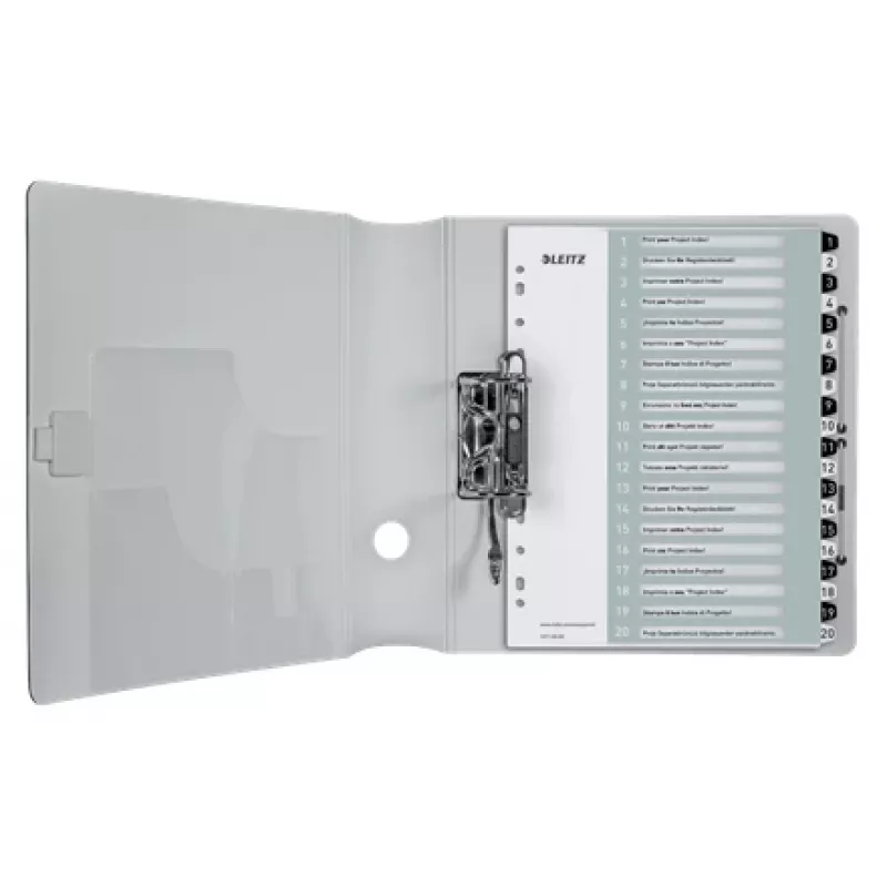 Leitz Indici Printable PP A4+ 1-20 WOW bianco/nero, indice numerico, polipropilene (PP), nero, bianco, A4 Maxi, 245 mm, 305 mm