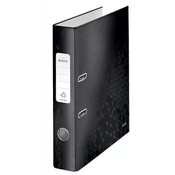 Leitz Raccoglitore ad anelli 180° WOW POB/plastificato A4/50 mm, A4, meccanismo Q, archivio, cartone, nero, 350 fogli
