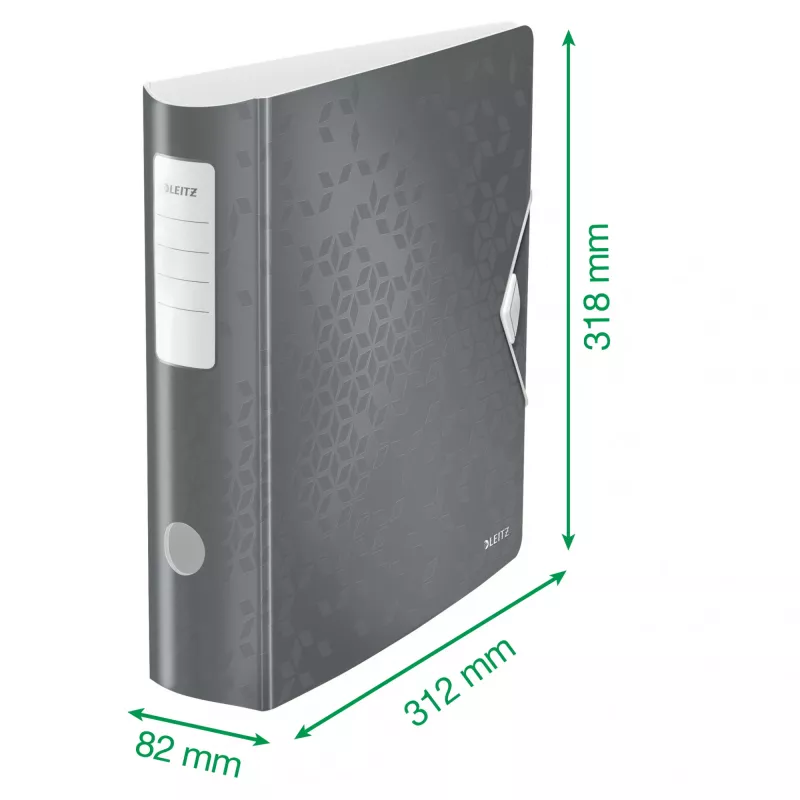 Leitz Raccoglitore Active PP WOW A4/80 mm, A4, anello a D, archivio, polyfoam, bianco, 500 fogli