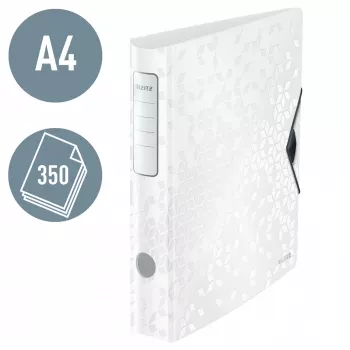 Leitz Raccoglitore ad anelli Active PP WOW A4/65 mm, A4, anello a D, archivio, polyfoam, bianco, 350 fogli