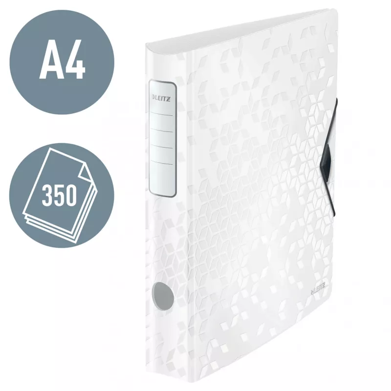 Leitz Raccoglitore ad anelli Active PP WOW A4/65 mm, A4, anello a D, archivio, polyfoam, bianco, 350 fogli