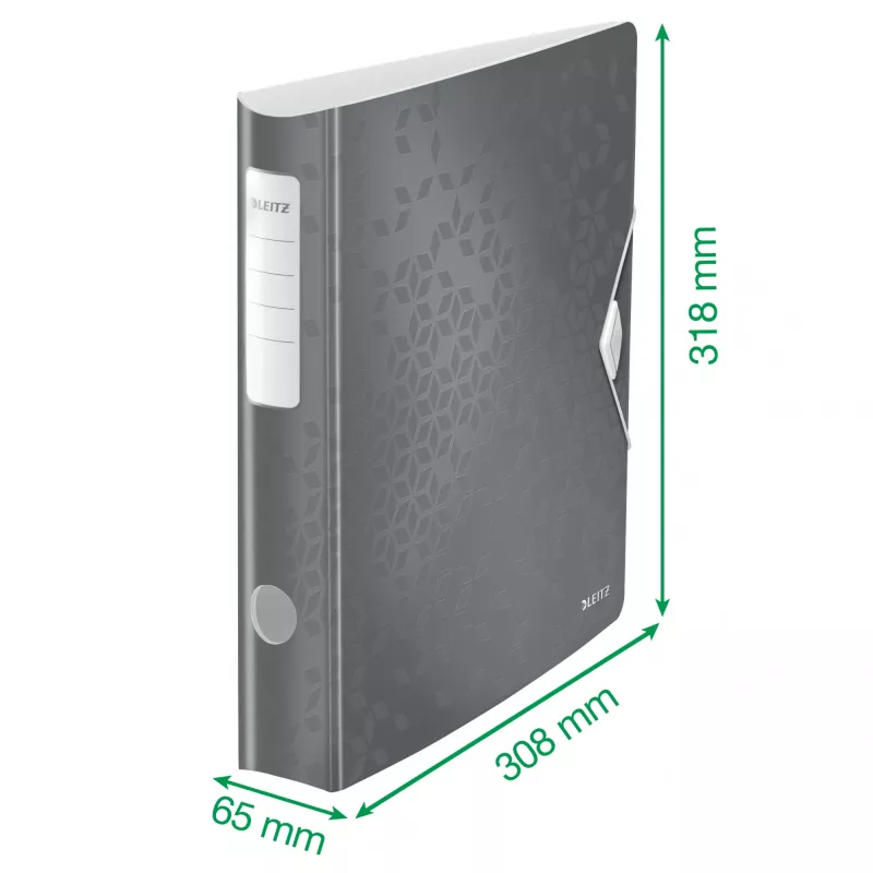 Leitz Raccoglitore ad anelli Active PP WOW A4/65 mm, A4, anello a D, archivio, polyfoam, bianco, 350 fogli