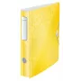 Leitz Raccoglitore ad anelli Active PP WOW A4/65 mm, A4, anello a D, archivio, polyfoam, giallo, 350 fogli