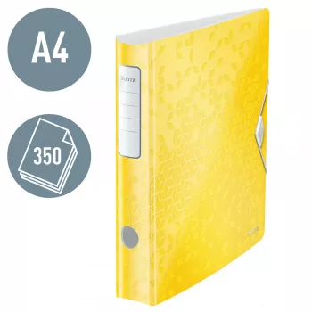 Leitz Raccoglitore ad anelli Active PP WOW A4/65 mm, A4, anello a D, archivio, polyfoam, giallo, 350 fogli