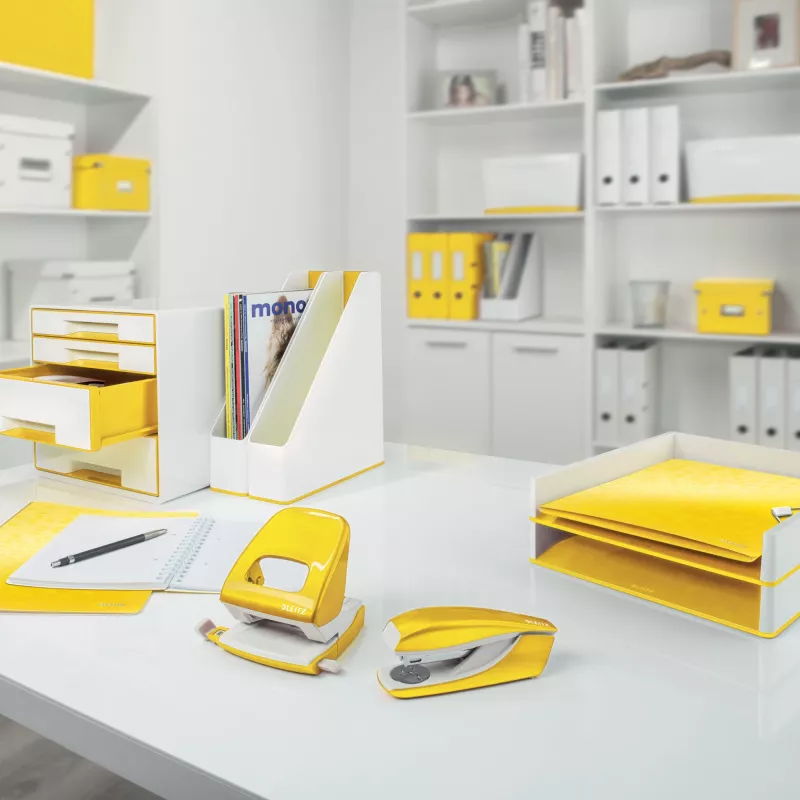 Leitz Raccoglitore ad anelli Active PP WOW A4/65 mm, A4, anello a D, archivio, polyfoam, giallo, 350 fogli