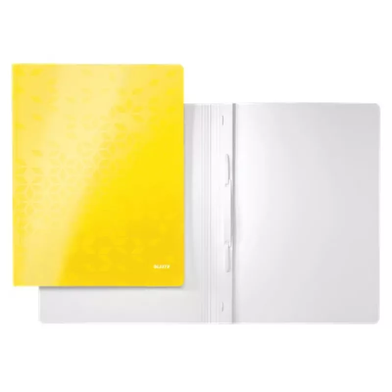Leitz Cartella piatta cartone WOW A4, cartella classica, A4, cartone, giallo, verticale, 250 fogli