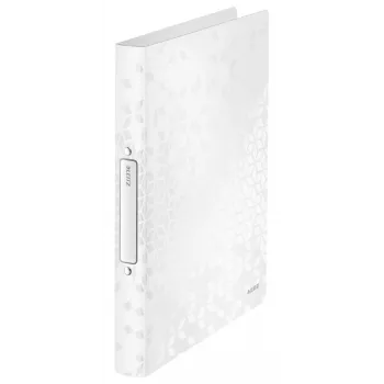 Leitz Raccoglitore ad anelli WOW PP A4 2RR/25 mm, A4, anello tondo, polipropilene (PP), bianco, 190 fogli, 80 g/m²