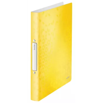 Leitz Raccoglitore ad anelli WOW PP A4 2RR/25 mm, A4, anello tondo, polipropilene (PP), giallo, 190 fogli, 80 g/m²