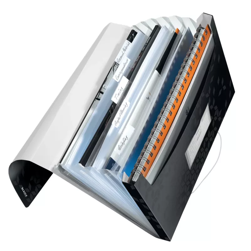 Leitz Cartella progetto WOW PP, cartella con busta, A4, polipropilene (PP), nero, orizzontale/verticale, 250 fogli