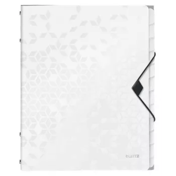 Leitz WOW libro divisorio PP, 12 linguette, raccoglitore ad anelli tradizionale, A4, polipropilene (PP), bianco, lucido, 200 fogli