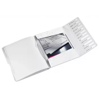 Leitz WOW libro divisorio PP, 12 linguette, raccoglitore ad anelli tradizionale, A4, polipropilene (PP), bianco, lucido, 200 fogli