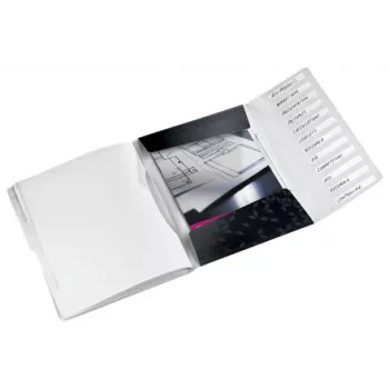 Leitz libro divisorio WOW PP 12 linguette, raccoglitore ad anelli tradizionale, A4, polipropilene (PP), nero, lucido, 200 fogli