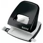 Leitz perforatrice WOW 5008 metallo 2 fori / 30 fogli, 30 fogli, nero, bianco, metallo, 8 cm, 5,5 mm, A4, A5, A6, folio, US quarto, 8 x 8 x 8 cm