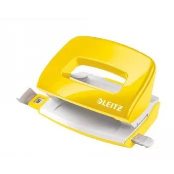 Leitz NeXXt perforatrice WOW Mini 2 fori / 10 fogli, 10 fogli, giallo, plastica, 8 cm, 5,5 mm, A4, A5, A6, folio, US quarto, 8 x 8 x 8 cm