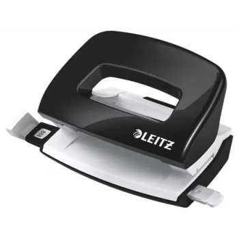 Leitz perforatrice WOW Mini 2 fori / 10 fogli, 10 fogli, nero, bianco, plastica, 8 cm, 5,5 mm, A4, A5, A6, folio, US quarto, 8 x 8 x 8 cm