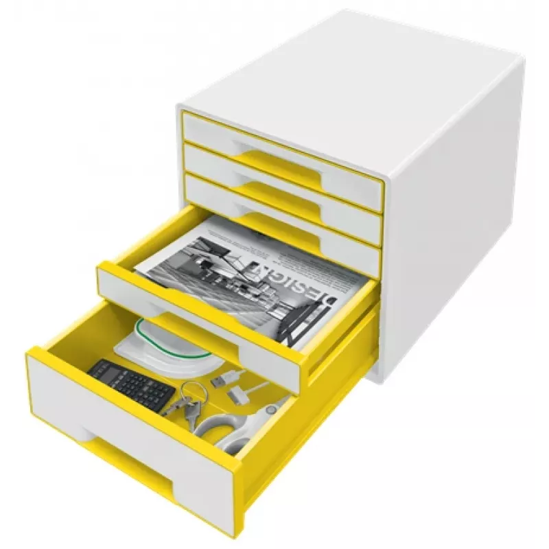 Leitz cassettiera WOW Cube a 5 cassetti, 5 cassetti, plastica, 270 mm, 287 mm, 363 mm, 3,59 kg
